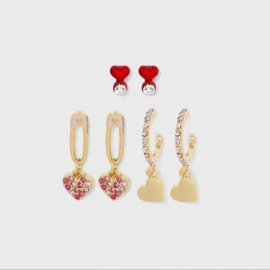 SUGARFIX by Baublebar Gold 3 Piece Heart Earring Set​​​​